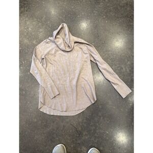 RAYA Women's Large Taupe Cowl Neck Knit Sweater Long Sleeve Cozy Neutral Layer